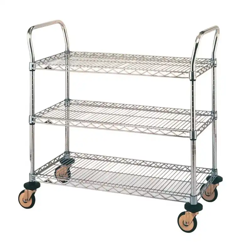 Metro Utility Carts with Stainless Steel Wire Shelves