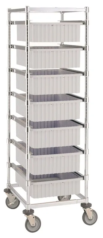Metro Adjustable Single Bay Kitting Carts with Casters, 26" x 20" x 68"