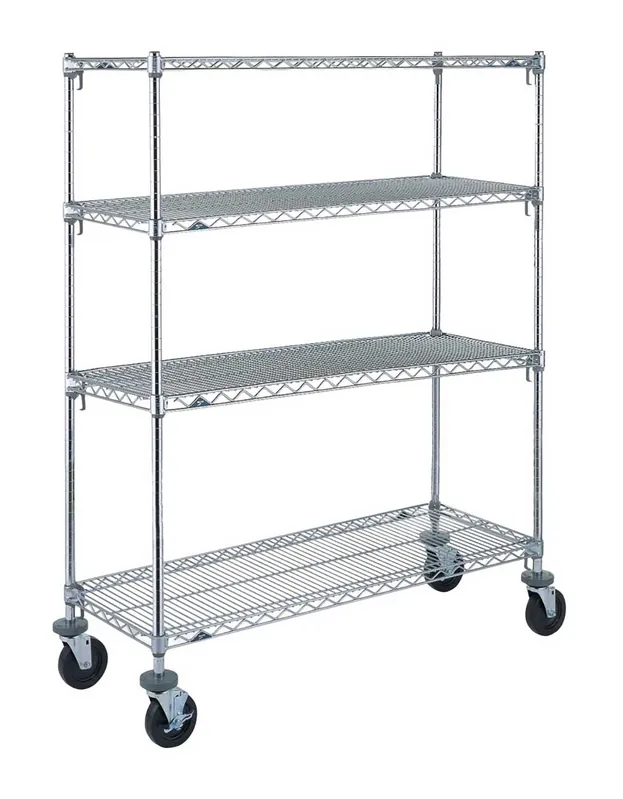 Metro Super Erecta® Mobile Wire Shelving with Super Adjustable Chrome Wire Shelves & Rubber Casters
