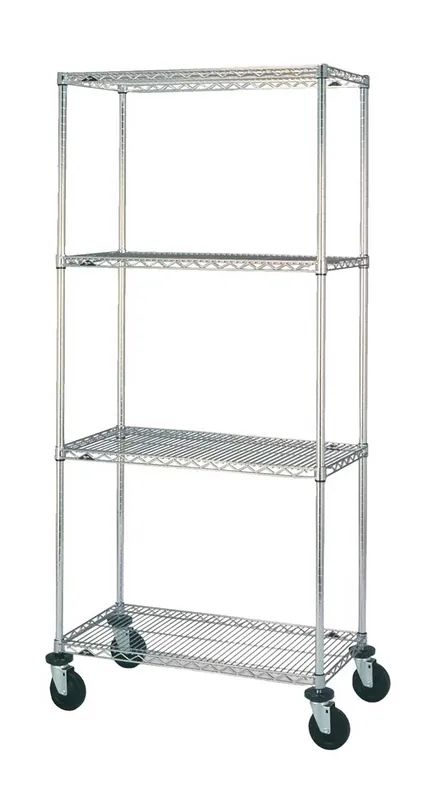 Metro Super Erecta® Mobile Wire Shelving with Chrome Shelves & Rubber Casters