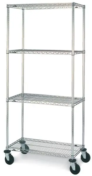 Metro Super Erecta® Mobile Wire Shelving with Chrome Shelves & Polyurethane Casters