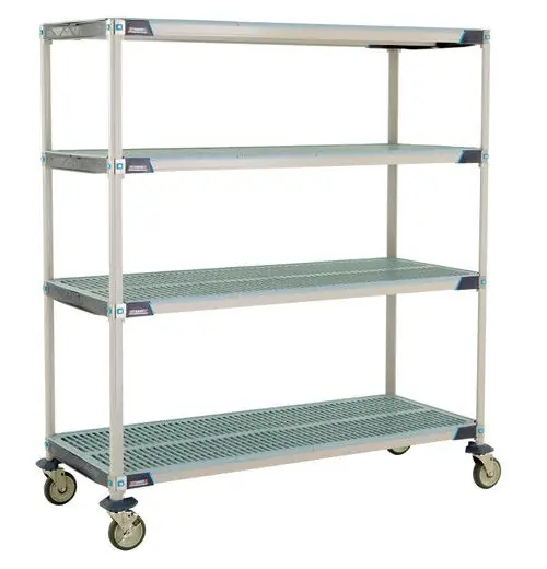 Metro MetroMax® i Polyurethane Stem Caster Carts with Open Grid Shelves