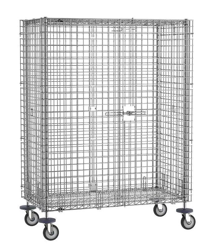 Metro Super Erecta® Chrome Security Carts with (4) Swivel Polyurethane Casters