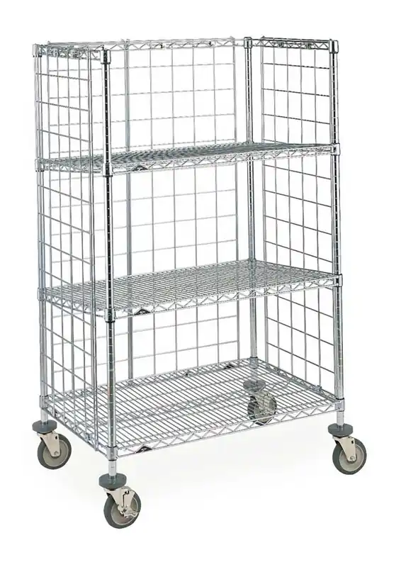 Metro Heavy-Duty Transport Carts with 3 Slanted Super Erecta® Wire Shelves
