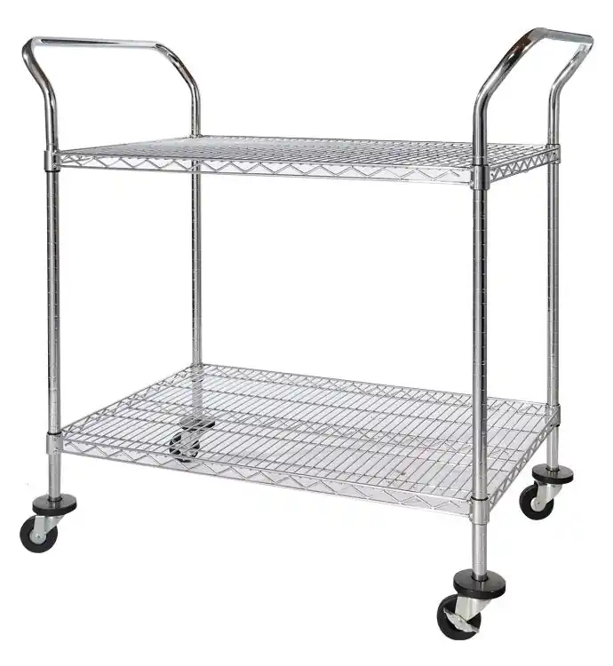 BUILT RIGHT Utility Carts with 2 Chrome Wire Shelves