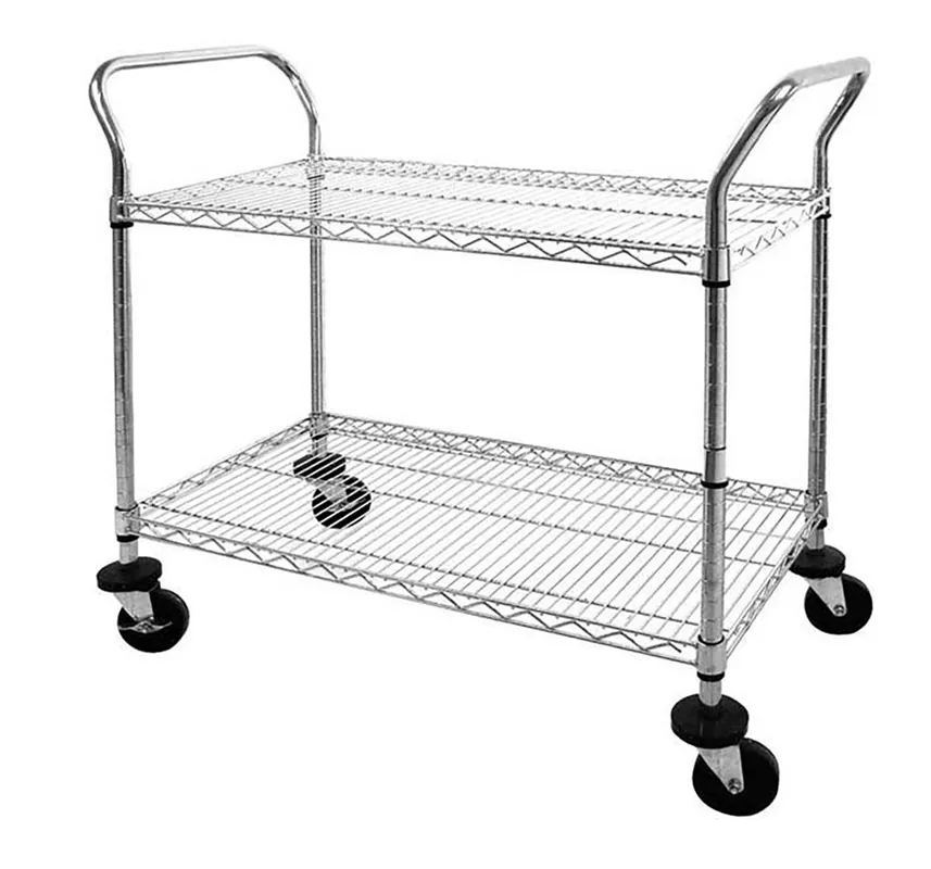 BUILT RIGHT ESD-Safe Utility Carts with 2 Chrome Wire Shelves