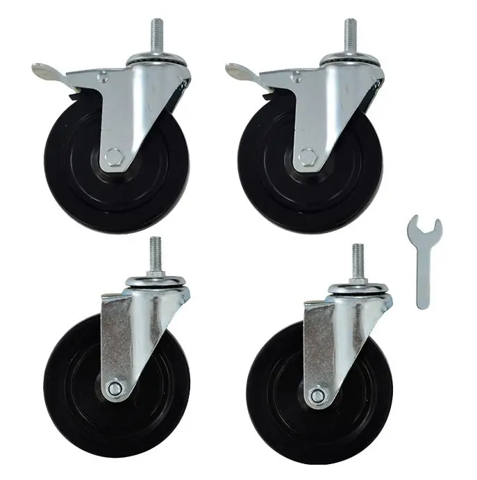 BUILT RIGHT Rubber Swivel Casters, 5"