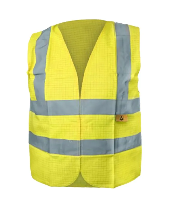Transforming Technologies Waist Length High Visibility ESD Vest, Yellow