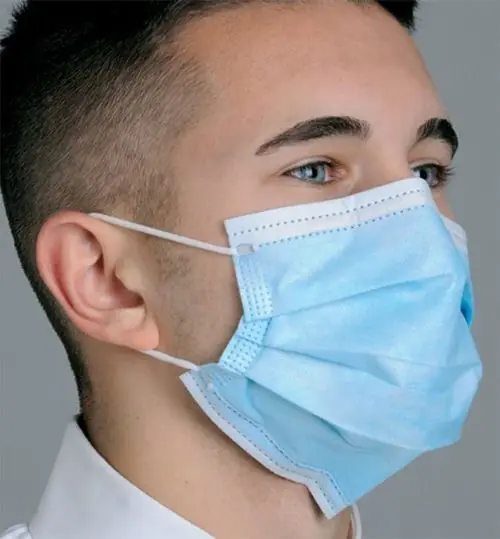 Wellcare FMEB-2000 3-Ply Pleated Face Mask with Ear Loops, Blue (Case of 2,000)