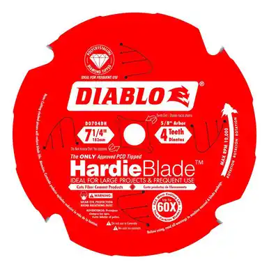 DIABLO D0704DH - 7-1/4" x 4T Hardie-Blade for Fiber Cement Saw Blade