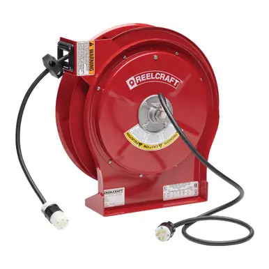Reelcraft L-5550-123-3A - 12/3 x 50 ft. 20A, Single Outlet Electric Cord Reel