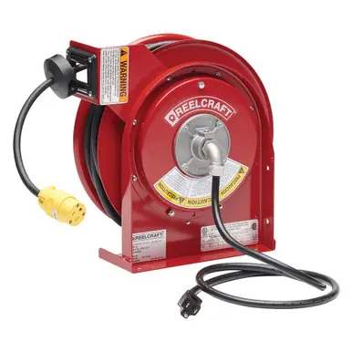 Reelcraft L-4545-123-3 - 12/3 x 45 ft. 15A, Single Outlet Electric Cord Reel