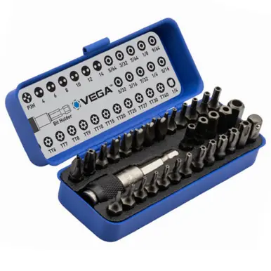 VEGA V32-1TP - Industrial Security Driver Bit Set 32pc. Metal Storage Box
