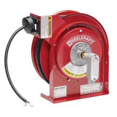 Reelcraft L-4050-163-X - 16/3 x 50 ft, 13A Flying Lead End Electric Cord Reel