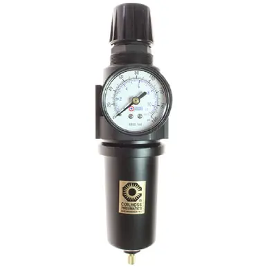 Coilhose Pneumatics 27FC4-GHM 27 Series 1/2" Integral Filter/Regulator, Gauge, 0-250 psi, Metal Bowl