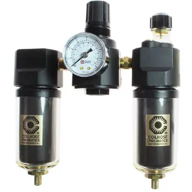 Coilhose Pneumatics 26FRL3-GS 26 Series 3/8" Filter/Regulator/Lubricator, Gauge, Metal Bowl w/ Sight