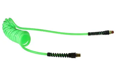 Coilhose Pneumatics PU38-50A-G Flexcoil, 3/8" x 50‘, 3/8" NPT Rigid & Swivel Strain Relief Fittings,