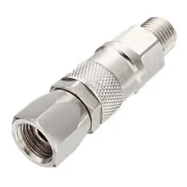 GRACO 239663 - Straight Swivel Fluid Fitting, 1/4 NPSM(F) x 1/4 NPT(M), Leather, 3600 PSI