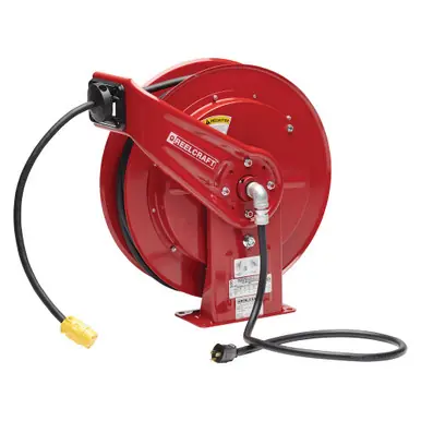Reelcraft L-70100-123-3 - 12/3 x 100 ft. 15A, Single Receptacle Electric Cord Reel