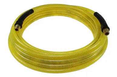 Coilhose Pneumatics PFE41004TY Flexeel Hose, 1/4" x 100‘, 1/4" MPT Reusable Strain Relief Fittings,