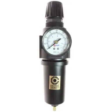 Coilhose Pneumatics 27FC3-GMX 27 Series 3/8" Integral Filter/Regulator, Gauge, Metal Bowl, 5?