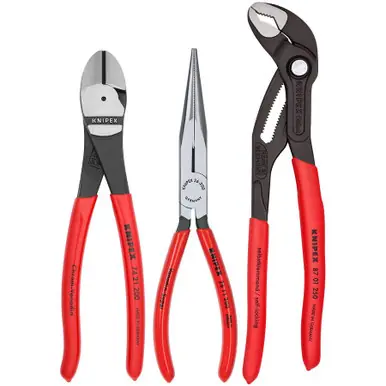 KNIPEX 002008US2 3 Pc Universal Pliers Set w/ Cobra High-Tech Water Pump Pliers
