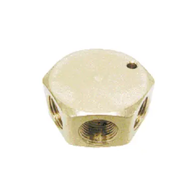 Coilhose Pneumatics 3132 - 3 Port Flat Hex Manifold 3/8" In x 1/4" Out