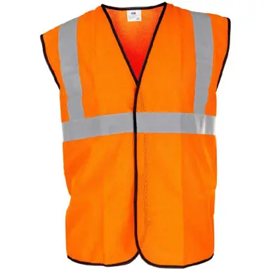 SAS Safety 692-1208 Class 2 HI-VIZ Orange Vest - Medium
