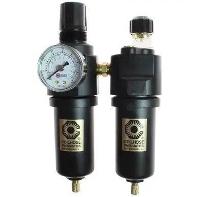 Coilhose Pneumatics 26FCL3-GM 26 Series 3/8" Integral F/R & Lubricator, Gauge, Metal Bowl