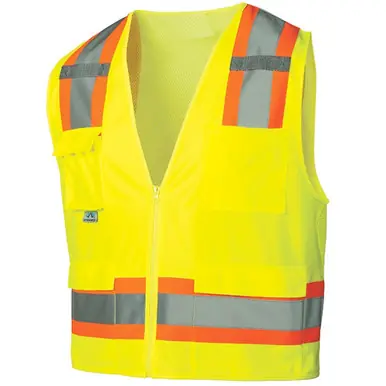 Pyramex RVZ2410XL LUMEN-X Hi-Vis Lime Deluxe Safety Vest - Size XL