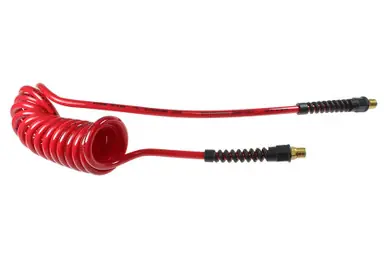 Coilhose Pneumatics PU38-50-R Flexcoil, 3/8" x 50‘, 3/8" NPT Rigid Strain Relief Fittings, Red