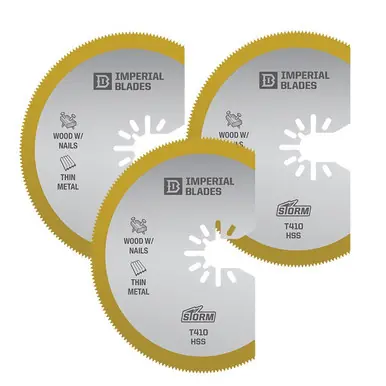 Imperial Blades IBOAT410-3 - 3-1/8" Titanium Enhanced Segmented Oscillating Saw Blade 3pk