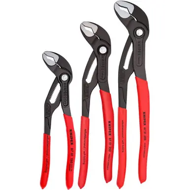 KNIPEX 002006US1 3 Pc Cobra Water Pump Pliers Set (7, 10, & 12)