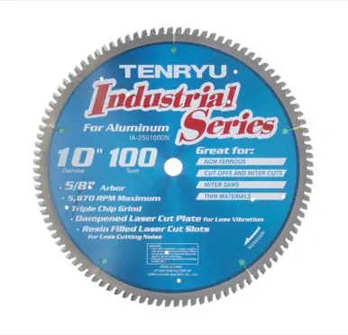 TENRYU IA-255100DN - 10" Industrial Non-Ferrous Thin Stock Blade 100T 5/8" Arbor
