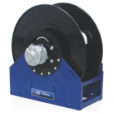 GRACO 24R464 - XD70 Oil Hose Reel, 1" x 100 ft, Pneumatic Motor, Blue, 3000 PSI