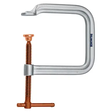 PALMGREN 9629234 - 0-4" Regular Duty C-Clamp - Extra Deep Throat / Copper Spindles