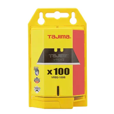 TAJIMA VRB2-100B - V-REX II Tempered Steel Utility Knife Blades, 100 Pack