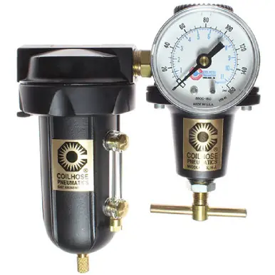 Coilhose Pneumatics 8864AAGMD Heavy Duty Series Filter, Regulator, 1/2", Gauge, Metal Bowl,