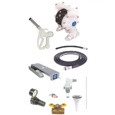 GRACO 24F947 - SD Blue Pump Drum Package - (0.61 m) Suction Hose, 3/4" x 2 ft, Length - Manual