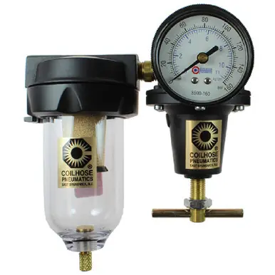 Coilhose Pneumatics 8864AAGD Heavy Duty Series Filter, Regulator, 1/2", Gauge, Automatic Drain