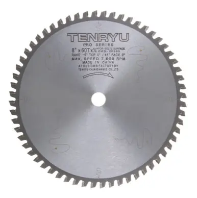 TENRYU PRS-20360 - 8" Corian Solid Surface Panel Saw Blade 60T 5/8 Arbor