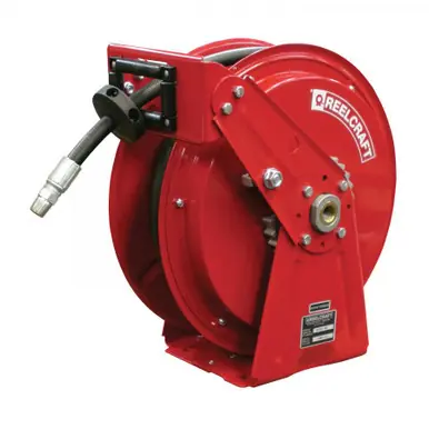 Reelcraft DP7650-OHP - 3/8" x 50 ft. 4800 psi, Compact Dual Pedestal Grease Hose Reel