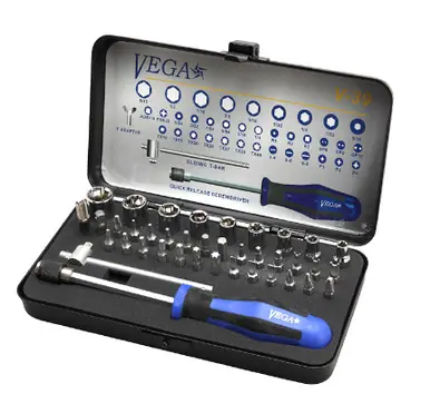 VEGA V-39 - Socket & Hand Driver Set 39pc