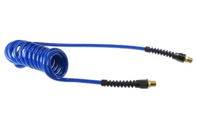 Coilhose Pneumatics PU516-254-B Flexcoil, 5/16" x 25‘, 1/4" NPT Rigid Strain Relief Fittings, Blue