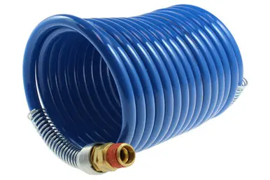 Coilhose Pneumatics S38-504A Stowaway Nylon Coil, 3/8" x 50‘, 1/4" NPT Rigid & Swivel Fittings, Blue