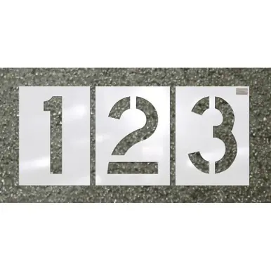 CH Hanson 70351 3" x 2" Curb HWY Font 12 pc. Number LDPE Reuseable Stencil Kit
