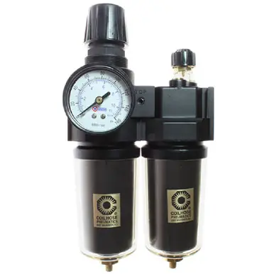 Coilhose Pneumatics 27FCL4-GS 27 Series 1/2" Integral Filter/Regulator + Lubricator, Gauge, Metal