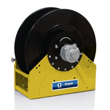 GRACO 24R420 - XD60 Air/Water/Diesel Fuel Hose Reel, 1" x 50 ft, Pneumatic Motor, Yellow, 600 PSI