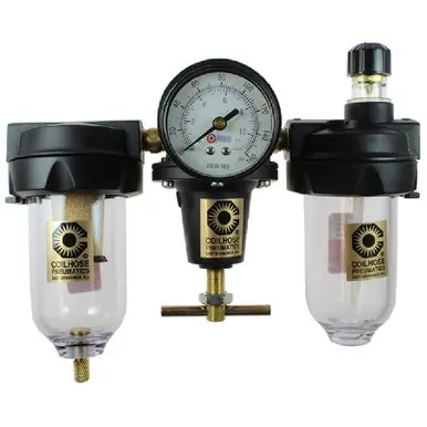 Coilhose Pneumatics 8883AAGD Heavy Duty Series Filter, Regulator, Lubricator, 3/8", Gauge, Automatic