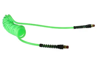 Coilhose Pneumatics PU38-50B-G Flexcoil, 3/8" x 50‘, 3/8" NPT Swivel Strain Relief Fittings, Green